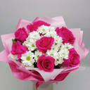 Букет «Яркое впечатление» из роз и хризантем