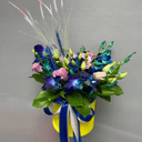 Цветы в шляпной коробке "Глория" из эустом