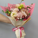 Букет «Летнее утро» из эустом и гипсофил