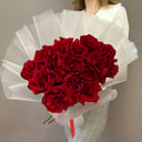 Букет «15 бордовых роз Франция»