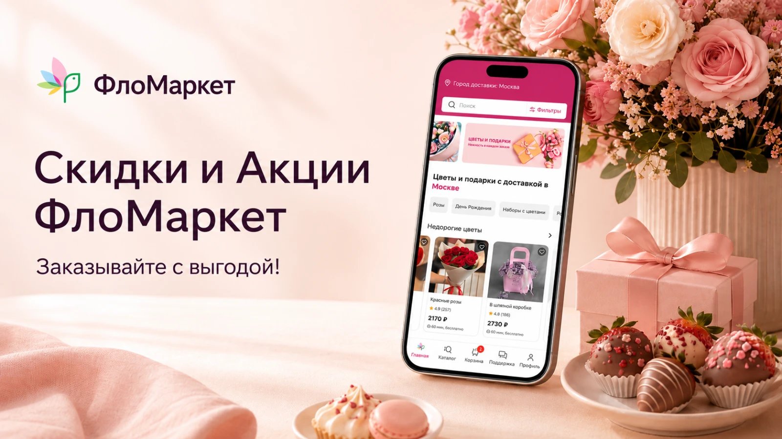 Промокоды и бонусы на ФлоМаркет