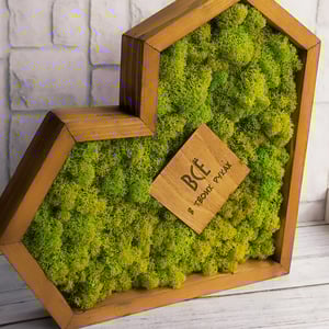 Панно с мхом сердце