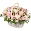 Корзина из роз и гвоздики премиум