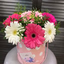 9 гербер в шляпной коробке