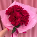 Букет «ярко розовые розы»