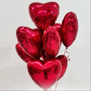 Фонтан Любви: 10 Красных Сердец 45 см