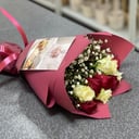 Букет «Дуэт» из роз и гипсофил