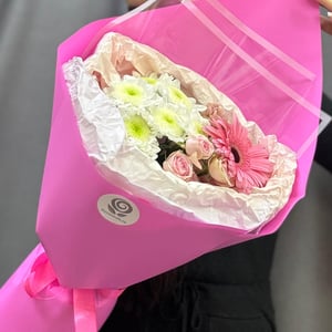 Букет "Презент" из роз и хризантем