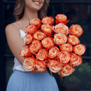 Букет «Персиковая роза Кахала 25 шт»