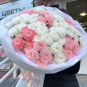Букет "Райская нежность" из хризантем