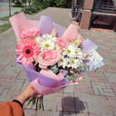 Букет «Очарование» из роз и хризантем