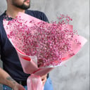 Розовый букет летний ветерок из гипсофил