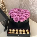 Подарочный набор «Розы розовые с конфетами Ферреро»