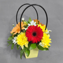 Композиция «Сумочка с герберами»