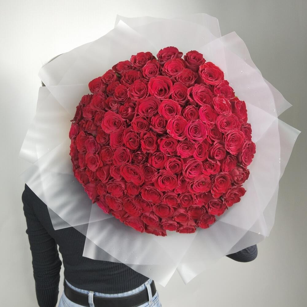 Монобукет "101 красная роза"