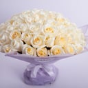 Букет «101 белая элитная роза Эквадор»