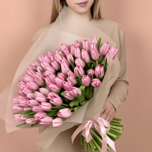 Букет «Сто одна нежность» из тюльпанов