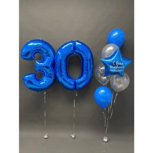 Набор шаров с гелием 350 -с цифрами 30