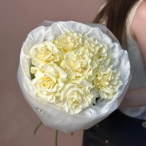 Монобукет сливочных французских роз(252)
