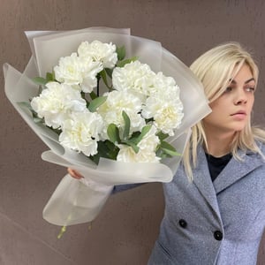 Букет из белоснежных диантусов