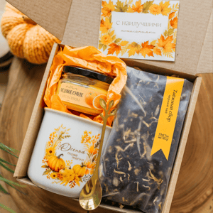 Подарочный набор с кружкой, чаем и медом