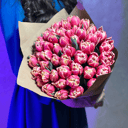 Букет из 51 пионовидного тюльпана