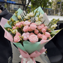 Букет роза с эустомой