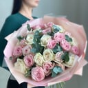 Ароматный букет пионовидные розы