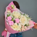 Букет «Нежный хлопок» из альстромерий и эустом