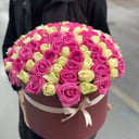 Шляпная коробка с цветами «Идиллия» из роз