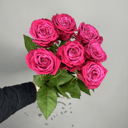 Букет «7 роз малиновых под ленту»
