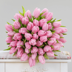 Букет розовых тюльпанов 02