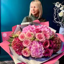 Букет «Цветочный восторг» из роз и гортензий