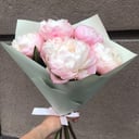 Букет «5 кремово-розовых пионов»