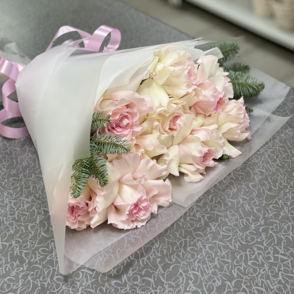 Букет «Розы с зеленью(9шт.)»