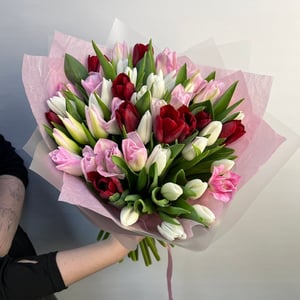 Авторский букет 158 - с тюльпанами