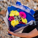 Букет Гербер, Хризантем и Гипсофилы 1