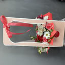 Коробка с цветами «Яркие краски» из хризантем и альстромерий