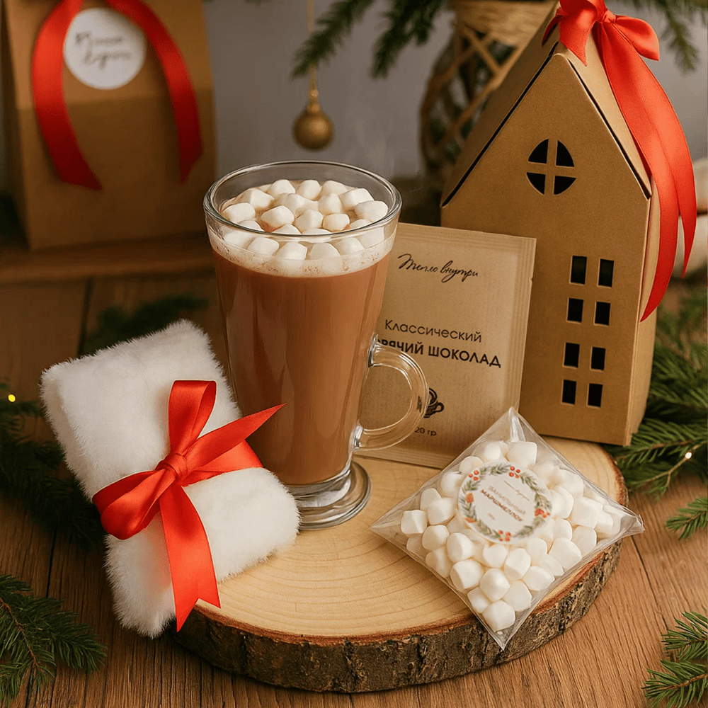 Подарочный набор с какао и носочками