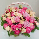 Корзина с цветами «Розовый сад»
