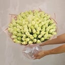 Букет «Роза 101шт белая в упаковке»