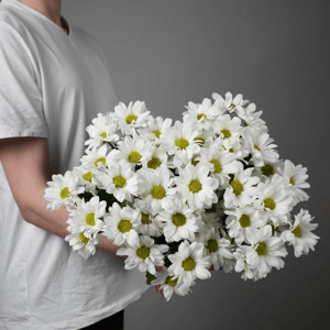 Монобукет из 5 кустовых хризантем