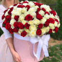 Корзина с цветами «101 роза в коробке»