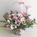 Корзина с цветами «Прованс» из гвоздик и хризантем