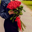 Букет из 21 красной розы, Премиум (70см)