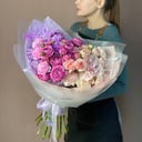 Очаровательный букет с градиентом (193) из гвоздик