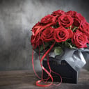 Шляпная коробка с цветами «Страсть» из роз