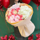 Букет «Нежный Кругляш» из роз и хризантем