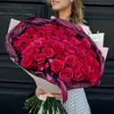 Букет «Розовые розы 51 штука»