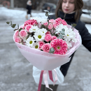 Букет «Кругляш с герберами»